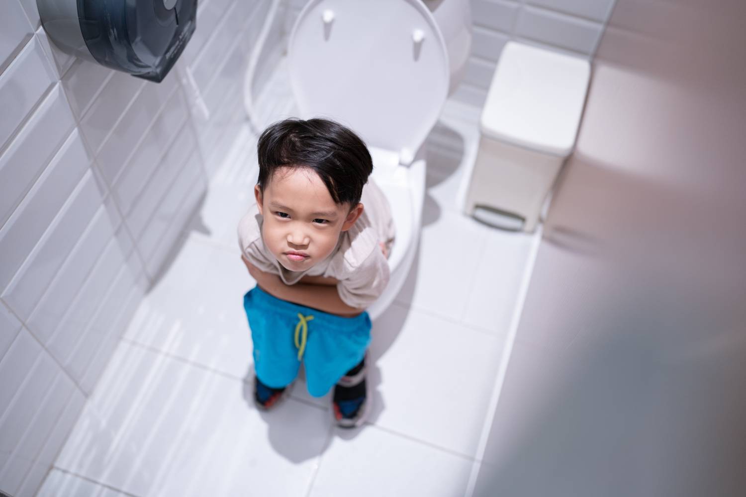 A child suffering from constipation