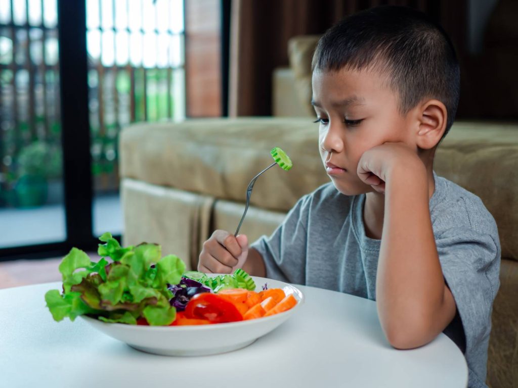 A child being a picky eater